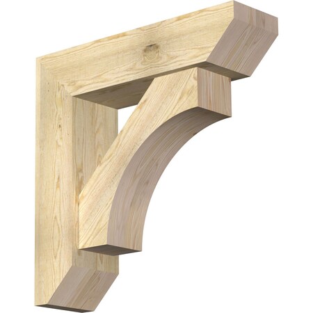 Ekena Millwork Westlake Slat Rough Sawn Bracket w/ Offset Brace, Douglas Fir, 8"W x 30"D x 30"H BKT0806X30X30WTL06RDF